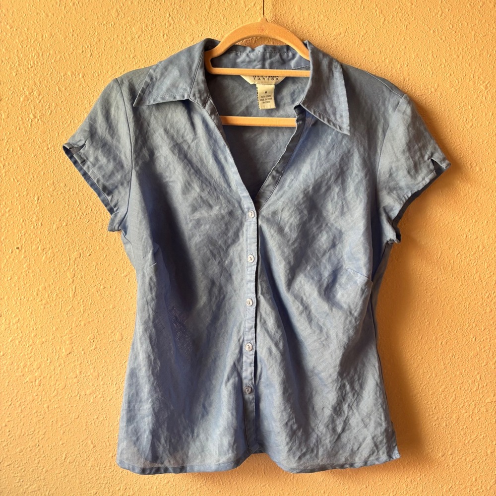 Vintage Daily Linen Button Down Blouse